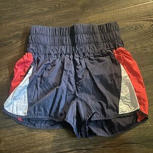 Navy and Red Free People Movement Shorts
